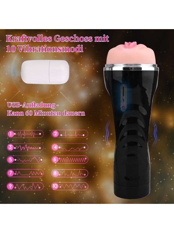 Ribbed Electric Masturbation Cup 