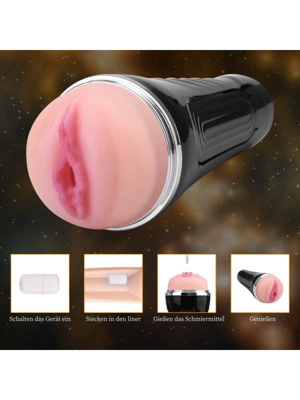 Ribbed Electric Masturbation Cup Masturbator Cup for Men Vaginal Suction Pocket Pussy GM-202 