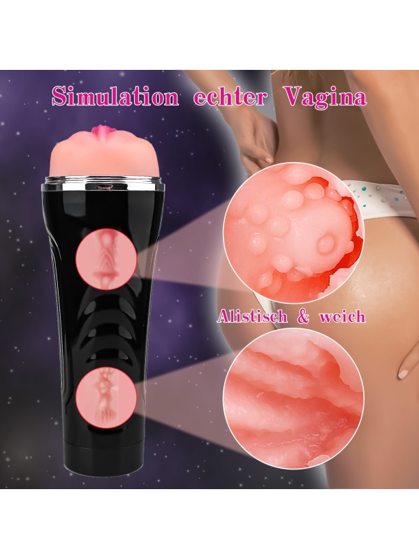 Ribbed Electric Masturbation Cup Masturbator Cup for Men Vaginal Suction Pocket Pussy GM-202 