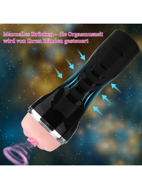 Ribbed Electric Masturbation Cup Masturbator Cup for Men Vaginal Suction Pocket Pussy GM-202 