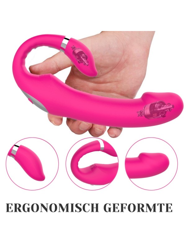 Women Masturbator C Shaped Thrusting 10 Speed Vibration Heating Vibrator Dildo GM-274 