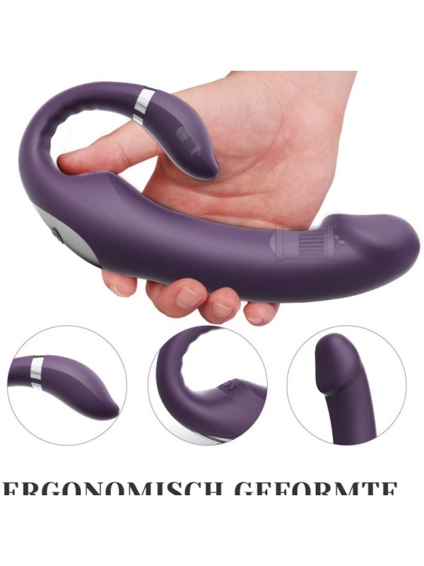 Women Masturbator C Shaped Thrusting 10 Speed Vibration Heating Vibrator Dildo GM-274 