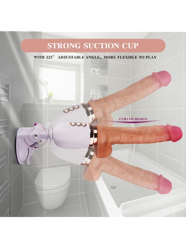 Realistic Suction Cup Dildo with 3 Telescopic 10 Vibration Heat Functions Remote Control G-Spot Anal Penis GM-337 