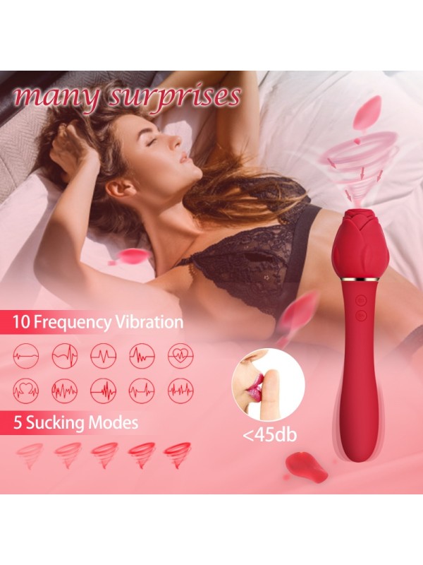 5 Speed Sucking Mode 10 Speed Vibration Mode Rose Sucking Vibrator Sex Toy GM-388 