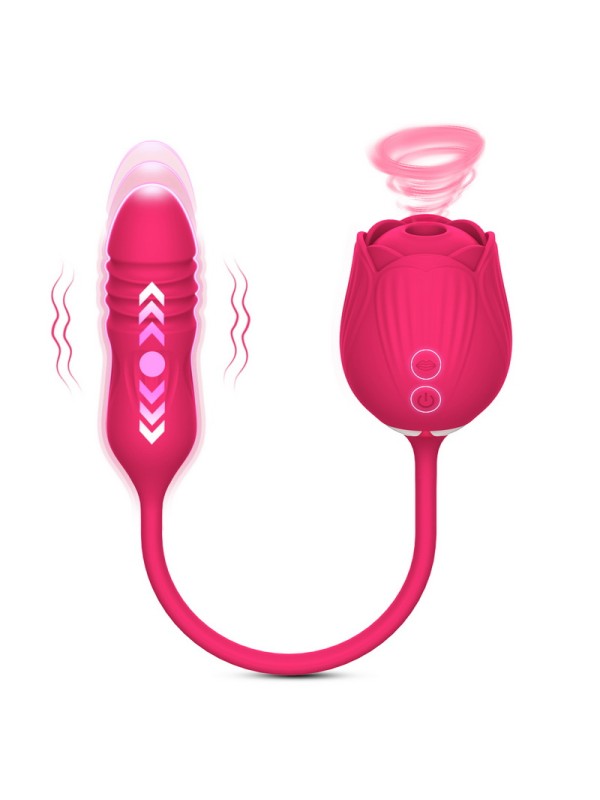 Buzzing Vibrator Dildo for Women 10 Speed ​​Telescopic Vibration Sucking 3 in 1 Adult Sex Toy GM-403 