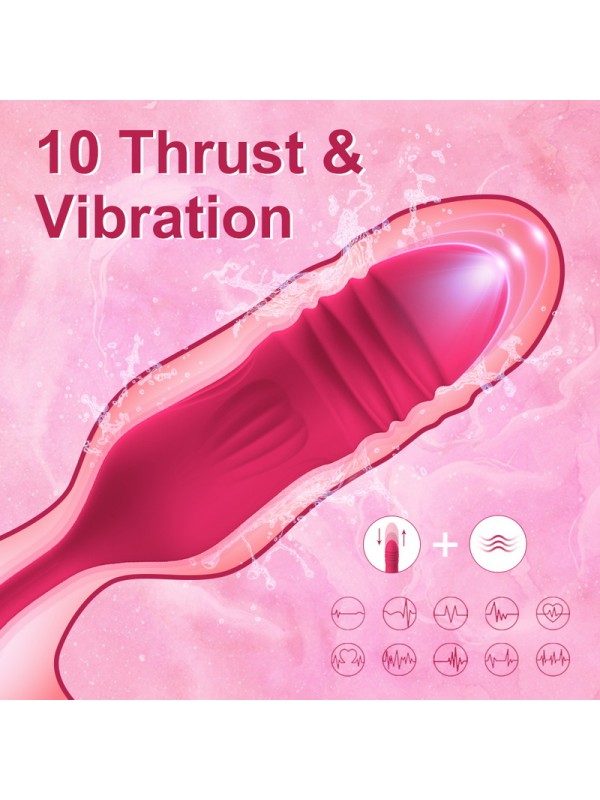 Buzzing Vibrator Dildo for Women 10 Speed ​​Telescopic Vibration Sucking 3 in 1 Adult Sex Toy GM-403 