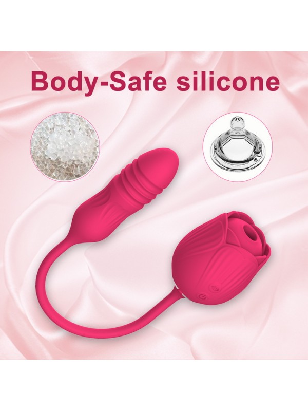 Buzzing Vibrator Dildo for Women 10 Speed ​​Telescopic Vibration Sucking 3 in 1 Adult Sex Toy GM-403 