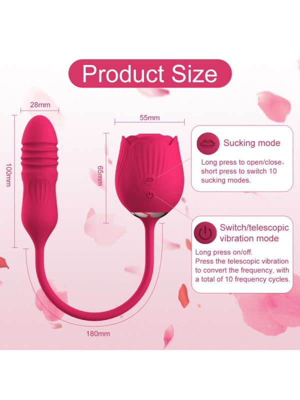 Buzzing Vibrator Dildo for Women 10 Speed ​​Telescopic Vibration Sucking 3 in 1 Adult Sex Toy GM-403 
