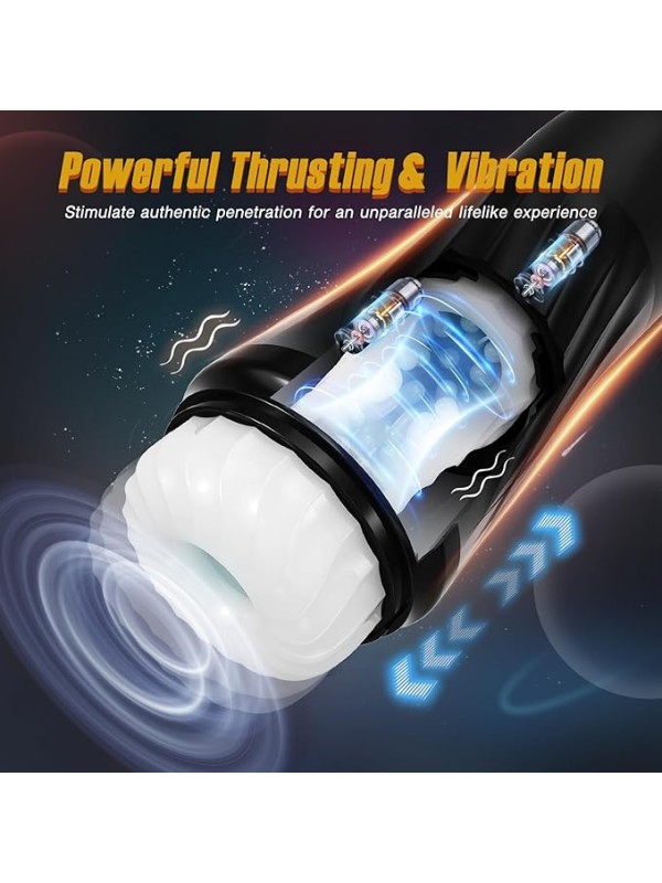 Tracy-S-Dog Automatic Male Masturbator Adult Sex Toys for Men with 3 Twisting 5 Thrusting Vibration Modes Hands Free Heating GM-412 