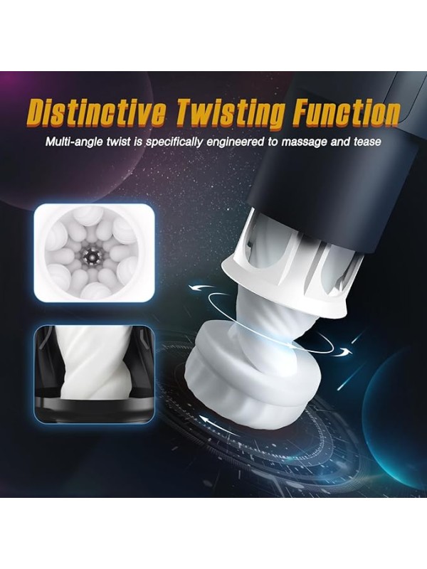 Tracy-S-Dog Automatic Male Masturbator Adult Sex Toys for Men with 3 Twisting 5 Thrusting Vibration Modes Hands Free Heating GM-412 