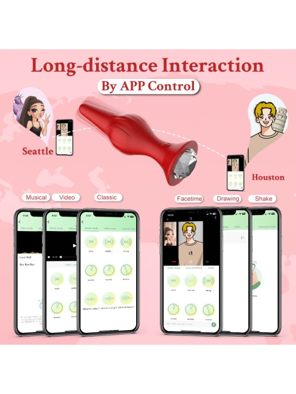 APP Wireless Remote Control Vibration Massager Masturbator Anal Butt Plug Vibrator GM-463 