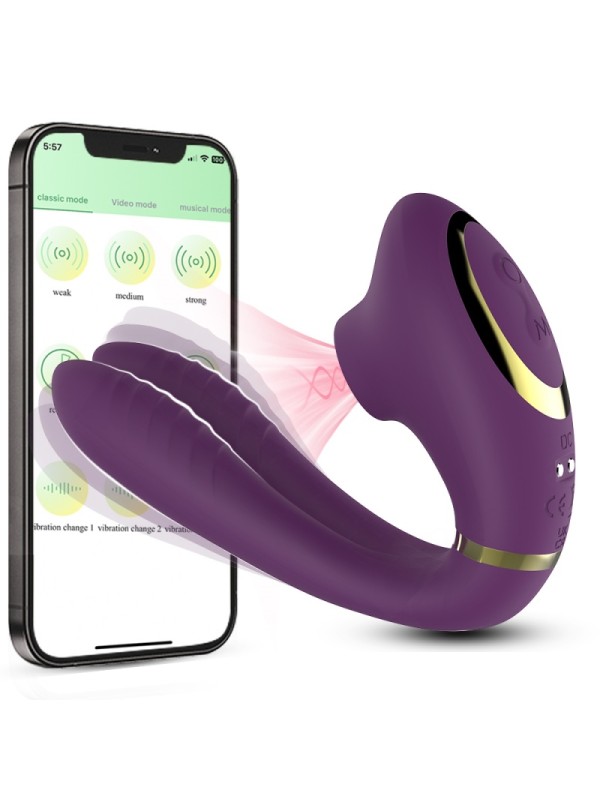 10-Speed Sucking 10-Speed Vibration APP Control USB Magnetic Charging Og Sucking Double Vibration Stick GM-467 