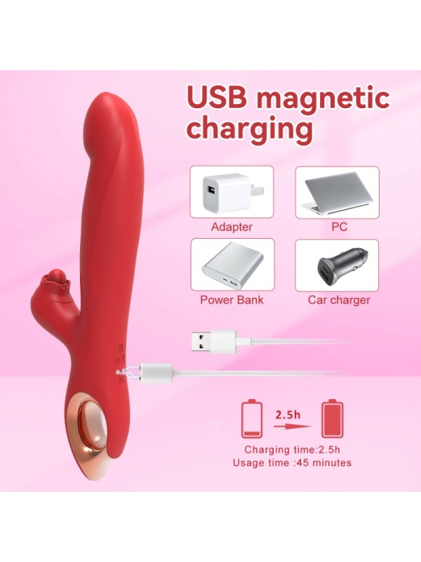 Sex Toy Double Heads Hiting 10 Vibrating Modes Vibrator for Women GM-485 