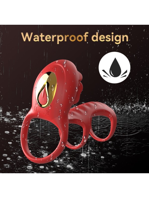 Wearable Rose-Shaped Couples Vibrator for Layered Stimulation Vibrating Cock Ring Sex Toy GM-486 