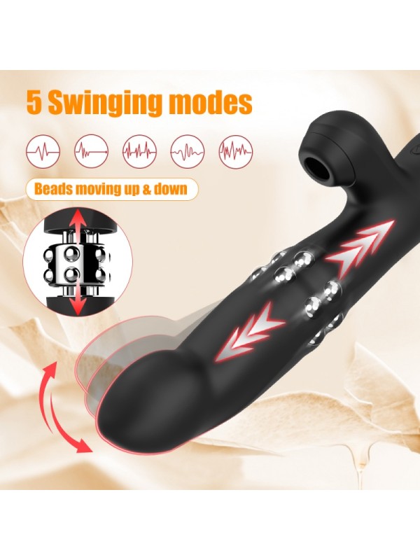 10-Speed Sucking 5-Speed Crawling and Probing USB Magnetic Charging Female Sex Toy Vibrator GM-507 