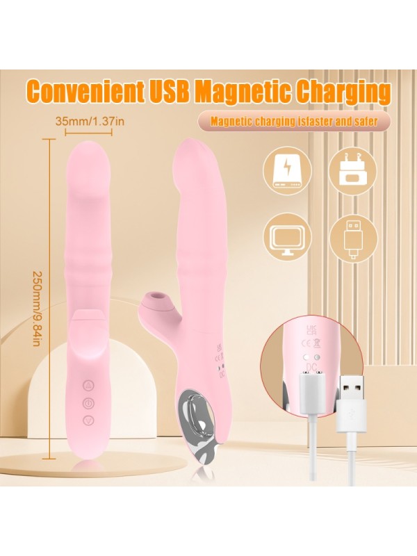10-Speed Sucking 5-Speed Crawling and Probing USB Magnetic Charging Female Sex Toy Vibrator GM-507 