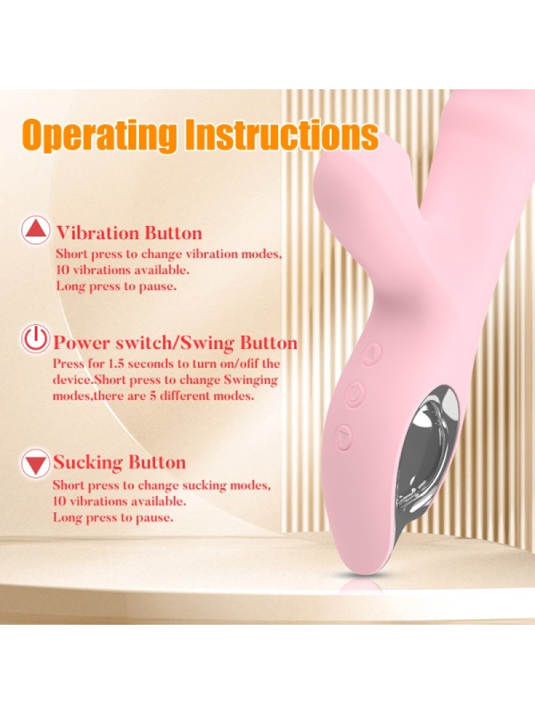 10-Speed Sucking 5-Speed Crawling and Probing USB Magnetic Charging Female Sex Toy Vibrator GM-507 