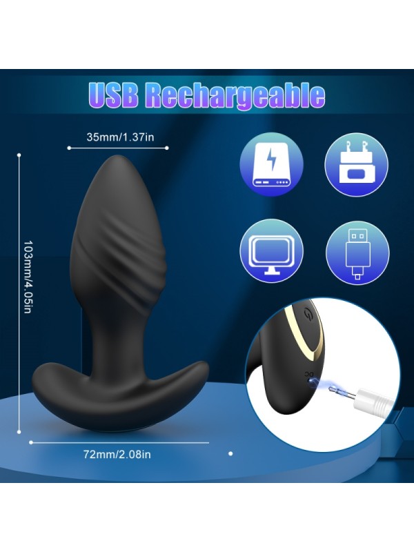 APP Wireless Remote Control 9 Speed Vibration Swinging G Spot Prostate Orgasm Anal Butt Plug Dildo Vibrator GM-512 