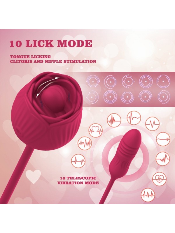 Rose Telescopic Bullet Vibrator - 01 Licking Version 