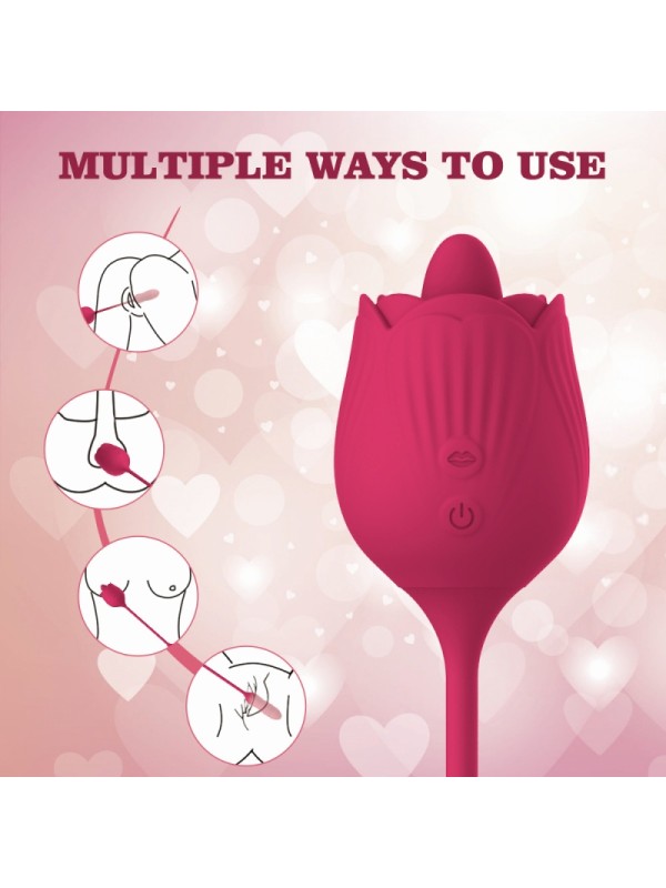 Rose Telescopic Bullet Vibrator - 01 Licking Version 