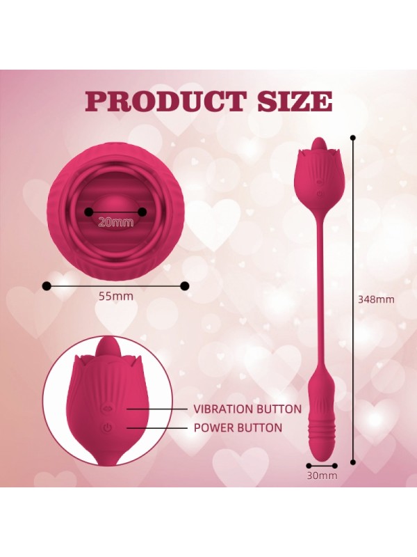 Rose Telescopic Bullet Vibrator - 01 Licking Version 