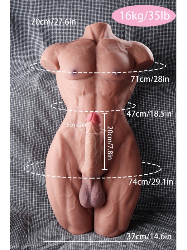 Adult Torso Sex Doll Solid TPE Half Body Real Big Penis PL-049 